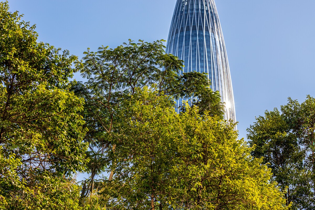 Budownictwo ekologiczne – wieżowiec w otoczeniu zieleni